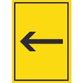 Richtungspfeil links Schild hochkant schwarz gelb Pfeil A2 (420x594mm)