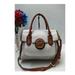 Michael Kors Bags | Michael Kors Margo White Pebble Leather Logo Top Handle Satchel Bag | Color: Brown/White | Size: Os