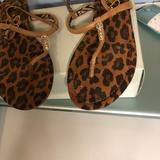 Jessica Simpson Shoes | Jessica Simpson Animal Print Sandal | Color: Black/Tan | Size: 10