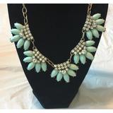 J. Crew Jewelry | J Crew Statement Necklace. Signed. Light Blue Petals With Clear Rhinestones. | Color: Blue/Silver | Size: Os