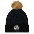 Women's New Era Black/Navy Seattle Seahawks 2022 Salute To Service Pom Knit Hat