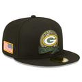 Men's New Era Black Green Bay Packers 2022 Salute To Service 59FIFTY Fitted Hat
