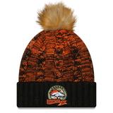 Women's New Era Black/Orange Denver Broncos 2022 Salute To Service Pom Knit Hat