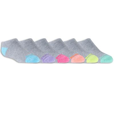 Skechers Girl's 6 Pack Low Cut Walking Socks | Size Small | Gray | Poly Blend