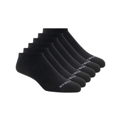 Skechers Women's Cotton No-Show Socks - 6 Pack | Size Medium | Black