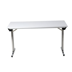 PROREGAL Klapptisch Lizard | T-Fuß-Gestell-Eckig | HxBxT 75x140x70 cm | Chrom-Grau Image
