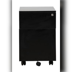 PROREGAL Rollcontainer Lynx | 1 Schublade & 1 Hängeschub| HxBxT 61x40x60 cm | Schwarz Image