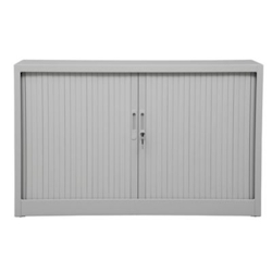 PROREGAL Rollladenschrank Weasel | 2 Ordernhöhen | HxBxT 75x120x46 cm | Grau Image