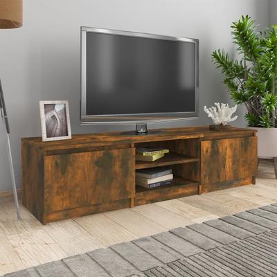 vidaXL TV Cabinet Smoked Oak 140x40x35.5 cm Engineered Wood