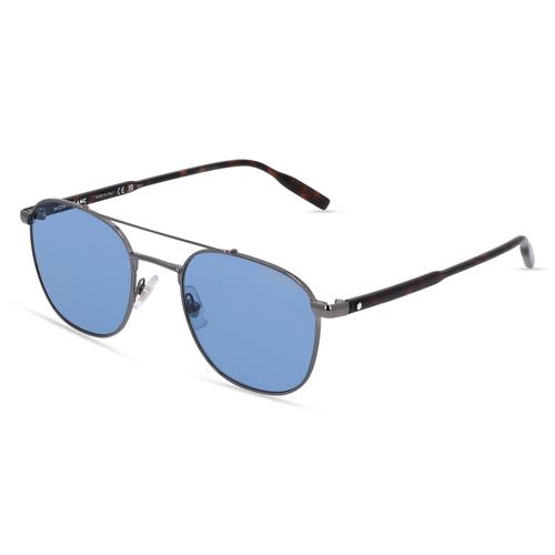 Montblanc MB0114S Herren-Sonnenbrille Vollrand Pilot Metall-Gestell, grau