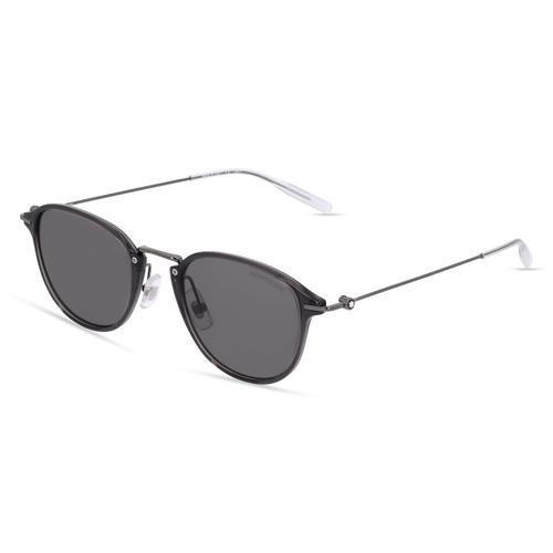 Montblanc MB0155S Herren-Sonnenbrille Vollrand Panto Kunststoff-Gestell, grau