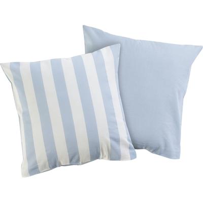 Kissenbezug ANDAS "Greta", blau (jeansblau), B:40cm L:40cm, Renforcu00e9, Obermaterial: 100% Baumwolle, Kissenbezüge, Kissenhülle mit Wendeoptik, OEKO-TEX und Made in Green zertifiziert Image