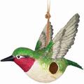 Spoontiques Hummingbird 12 in x 6 in x 12.5 in Birdhouse Resin in Green/Red | 12 H x 6 W x 12.5 D in | Wayfair 10295