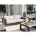 Tommy Bahama Outdoor Ocean Club Sofa All - Weather Wicker/Wicker/Rattan/Sunbrella® Fabric Included in Blue/Brown/Gray | Wayfair 3420-33-40