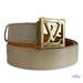 Louis Vuitton Accessories | Authentic Louis Vuitton Blanc Corail Monogram Vernis Lv Frame Belt Size 85/34 | Color: Gold | Size: 85/34