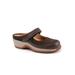 Wide Width Women's Arcadia Adjustable Clog by SoftWalk in Dark Brown (Size 9 1/2 W)