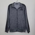 Adidas Jackets & Coats | Adidas Climawarm Gray W/ Black Stripes Lightweight Athletic Jacket M | Color: Gray | Size: M