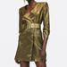 Zara Dresses | Hot Item Belted Blazer Dress In Metallic Gold | Color: Gold | Size: Xs