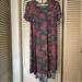 Lularoe Dresses | Lularoe Rose Print Carly Dress | Color: Gray/Red | Size: M