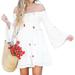 Free People Dresses | Free People Worn Once Off The Shoulder Dress | Color: Red/White | Size: Xs