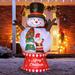 The Holiday Aisle® Christmas Snowman w/ Crystal Ball Body & Hat Inflatable Polyester in Black/Red/White | 95.75 H x 57 W x 40.25 D in | Wayfair