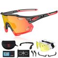 X-TIGER Cycling Glasses Polarised Sunglasses with 5 Interchangeable Lenses TR90 Frame for Men Women Sports Cycling MTB Cycling Glasses UV400 Skiing Driving Fishing Baseball Running Sports Glasses