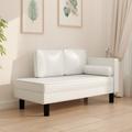 Chaise longue avec coussins et traversin cr�me similicuir - Vidaxl