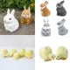 Jouet en peluche de simulation de poussin et de lapin pour enfants figurine modèle jetable beurre