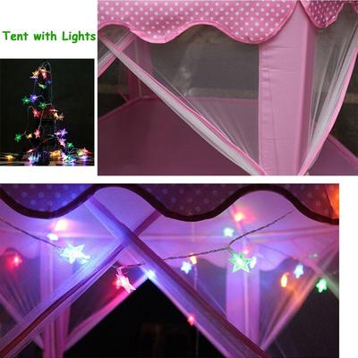 Princess Castle Play Tent with LED star lights
