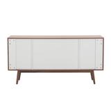 Modern Sideboard with 4 Door, Buffet Cabinet, Storage Cabinet and Large Countertop Walnut