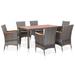 vidaXL Patio Dining Set Dining Table and Chairs Furniture Set Poly Rattan