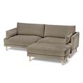 3-Sitzer-Sofa mit Hocker, braun