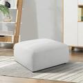 CDecor Home Furnishings Bonnie Natural Upholstered Tufted Ottoman Polyester | 17.5 H x 35.5 W x 34.5 D in | Wayfair 551400