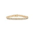 Women's Yellow Gold Over Sterling Silver Diamond Chevron Link Tennis Bracelet by Haus of Brilliance in Yellow Gold