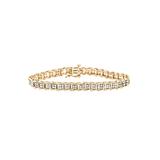 Women's Yellow Gold Over Sterling Silver Diamond Chevron Link Tennis Bracelet by Haus of Brilliance in Yellow Gold