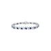 Women's Sterling Silver Gemstone & Round Diamond Tennis Bracelet Blue Sapphire September Birthstone by Haus of Brilliance in White