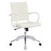 Jive Ribbed Mid-back Executive Office Chair by Modway Aluminum/Upholstered in Gray | 35 H x 26 W x 26 D in | Wayfair EEI-273-WHI