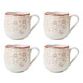 Lenox Butterfly Meadow Cottage 4Pc Mugs Porcelain/Ceramic in Orange/White | 3.5 H x 3.25 W in | Wayfair 894280