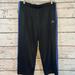 Adidas Pants & Jumpsuits | Adidas Athletic Pants Cropped Black With Blue Stripes-Medium | Color: Black/Blue | Size: M