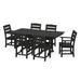 POLYWOOD® Lakeside 7-Piece Farmhouse Outdoor Dining Set Wood/Plastic in Black | 72 W x 38 D in | Wayfair PWS1622-1-BL