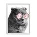Stupell Industries Trendy Cat Wearing Glam Fashion Pink Sunglasses Giclee Texturized Art Set By Ziwei Li Canvas in Gray | Wayfair an-047_wfr_11x14