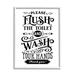 Stupell Industries Flush & Wash Hands Vintage Style Text Typography Giclee Texturized Art Set By Lettered & Lined Canvas in Black/White | Wayfair