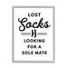 Stupell Industries Lost Sock Soul Mate Laundry Room Saying Giclee Texturized Art Set By Lettered & Lined Canvas in Black/White | Wayfair