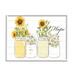 Stupell Industries Hope Script Sunflower Jars Canvas in White/Yellow | 11 H x 14 W x 1.5 D in | Wayfair an-472_wfr_11x14