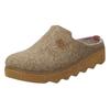 Pantoffel ROHDE "FOGGIA", Damen, Gr. 42, beige (natur), Filz, meliert, klassisch, Schuhe, Hausschuh, Schlappen, Clog, Homeslipper mit Profilsohle