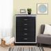 House of Hampton® Isabelle Black 5-Drawer Chest Wood in Black/Brown/Gray | 52 H x 37 W x 19 D in | Wayfair 3C89AC11701D4D5B84086937F649FD7A