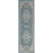 Blue 87 x 27 x 0.5 in Area Rug - Bungalow Rose Deedra Persian Inspired Traditional Ivory Area Rug Polypropylene | 87 H x 27 W x 0.5 D in | Wayfair