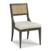 Woodbridge Furniture Salvador Linen Side Chair Wood/Upholstered/Wicker/Rattan/Fabric in Gray/Black | 35.5 H x 21 W x 24.5 D in | Wayfair 7305-63