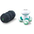 Beurer MG 35 Deep Roll Massagerolle mit Vibration, Faszienrolle zur Triggerpunktmassage, 3 Intensitätsstufen, Massagemodus, vielseitig anwendbar, tiefenwirksam & MG 16 Mini-Massager, grün