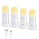 Butilove Motion Sensor Night Light, Pack of 4, Rechargeable Portable with USB Cable, Wireless Wall Light with Automatic On/Off for Cabinet, Wardrobe, Kitchen, Stairs, Bedroom (NL003)